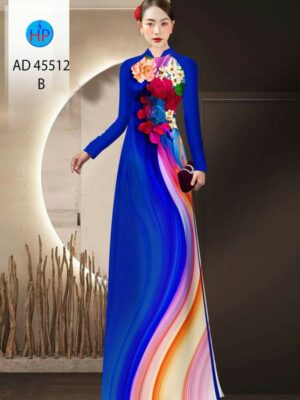 Vải Áo Dài Hoa In 3D AD 45512