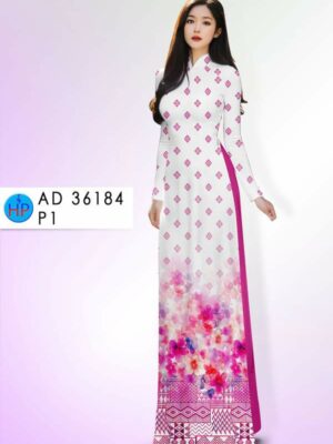 Vải Áo Dài Hoa In 3D AD 36184