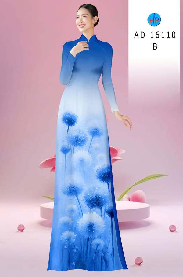 Vải Áo Dài Hoa Bồ Công Anh AD 16110