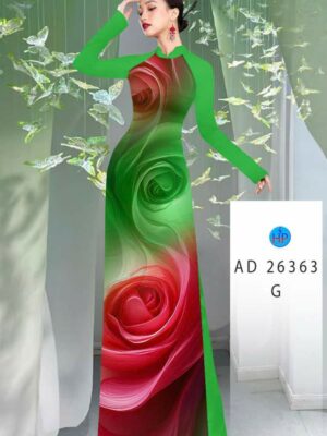 Vải Áo Dài Hoa Hồng AD 26363