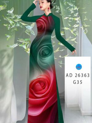 Vải Áo Dài Hoa Hồng AD 26363