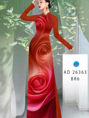 Vải Áo Dài Hoa Hồng AD 26363