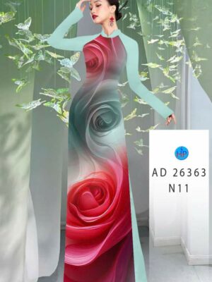 Vải Áo Dài Hoa Hồng AD 26363