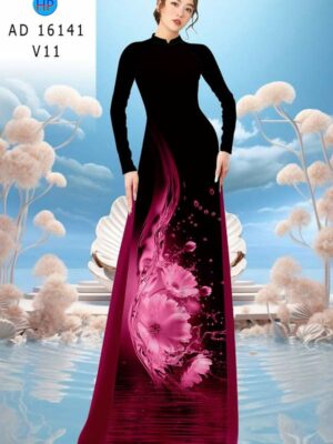 Vải Áo Dài Hoa In 3D AD 16141