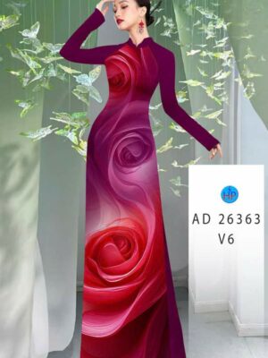 Vải Áo Dài Hoa Hồng AD 26363