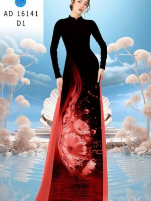 Vải Áo Dài Hoa In 3D AD 16141