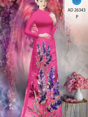 Vải Áo Dài Hoa In 3D AD 26343