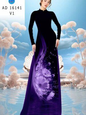 Vải Áo Dài Hoa In 3D AD 16141