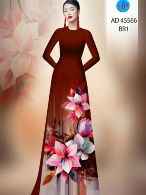 Vải Áo Dài Hoa In 3D AD 45566