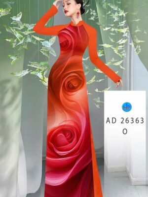 Vải Áo Dài Hoa Hồng AD 26363
