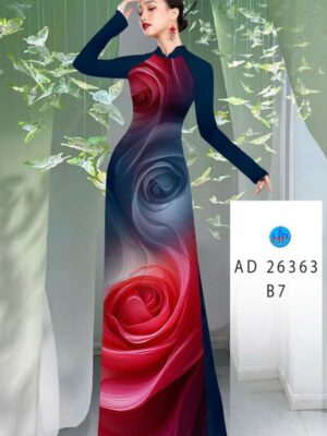 Vải Áo Dài Hoa Hồng AD 26363