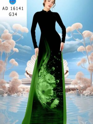 Vải Áo Dài Hoa In 3D AD 16141