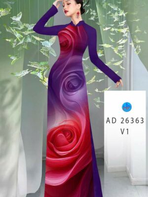Vải Áo Dài Hoa Hồng AD 26363