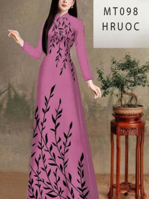 Vải Áo Dài Hoa In 3D AD MT098