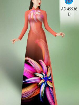 Vải Áo Dài Hoa In 3D AD 45536