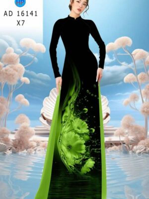 Vải Áo Dài Hoa In 3D AD 16141