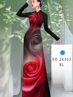 Vải Áo Dài Hoa Hồng AD 26363