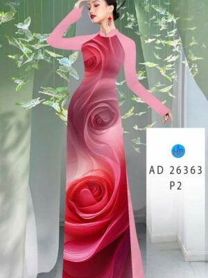 Vải Áo Dài Hoa Hồng AD 26363