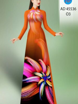Vải Áo Dài Hoa In 3D AD 45536