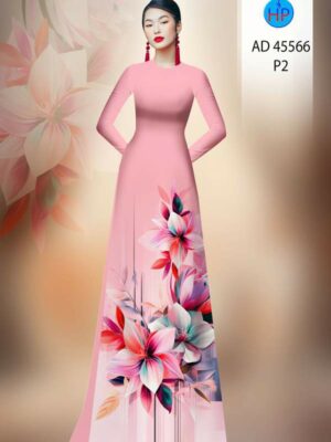Vải Áo Dài Hoa In 3D AD 45566