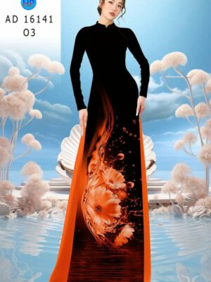 Vải Áo Dài Hoa In 3D AD 16141