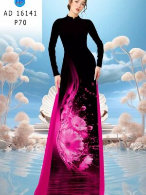 Vải Áo Dài Hoa In 3D AD 16141