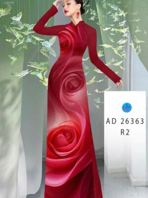 Vải Áo Dài Hoa Hồng AD 26363