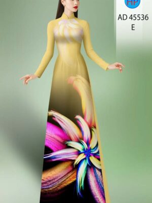 Vải Áo Dài Hoa In 3D AD 45536