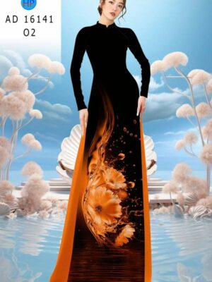 Vải Áo Dài Hoa In 3D AD 16141