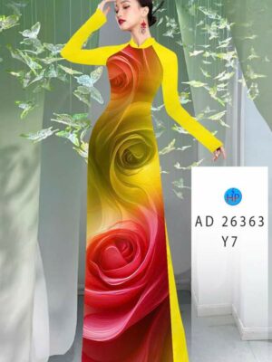Vải Áo Dài Hoa Hồng AD 26363