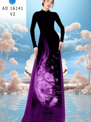 Vải Áo Dài Hoa In 3D AD 16141