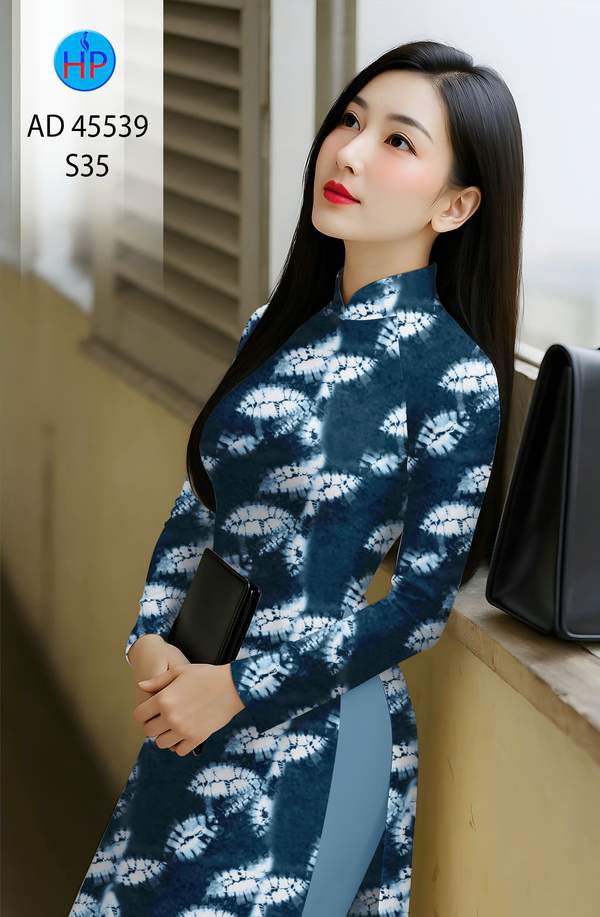 Vải Áo Dài Hoa In 3D AD 45539