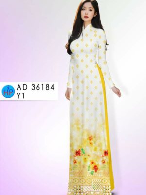 Vải Áo Dài Hoa In 3D AD 36184