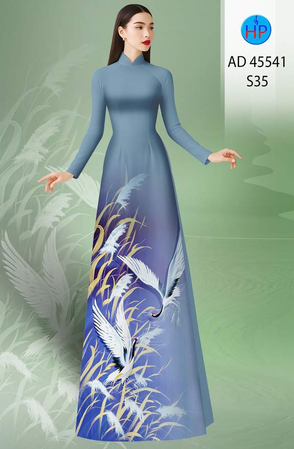 Vải Áo Dài Chim Hạc AD 45541