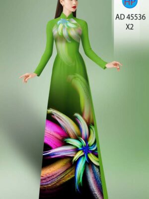 Vải Áo Dài Hoa In 3D AD 45536