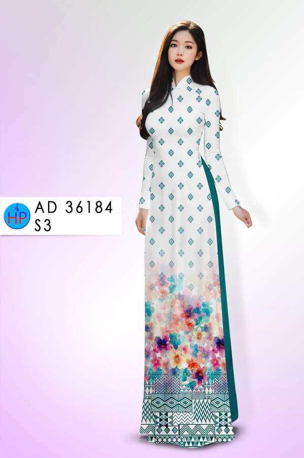 Vải Áo Dài Hoa In 3D AD 36184