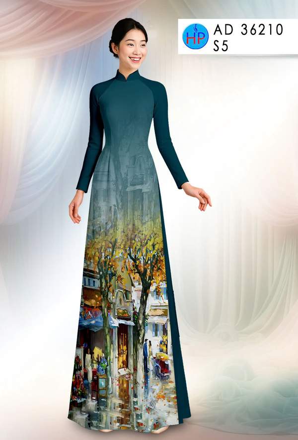 Vải Áo Dài Phong Cảnh AD 36210