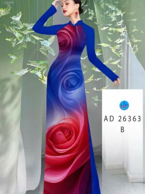 Vải Áo Dài Hoa Hồng AD 26363