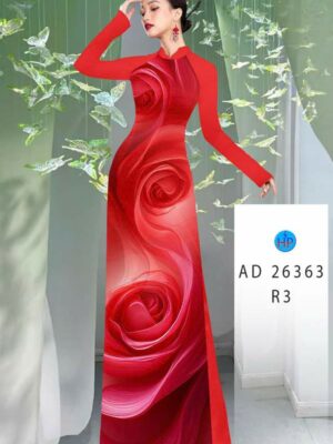 Vải Áo Dài Hoa Hồng AD 26363