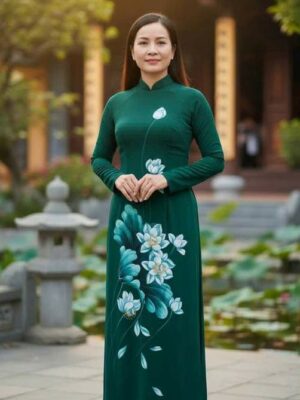 Vải Áo Dài Vẽ Tay Cao Cấp Hình AD V