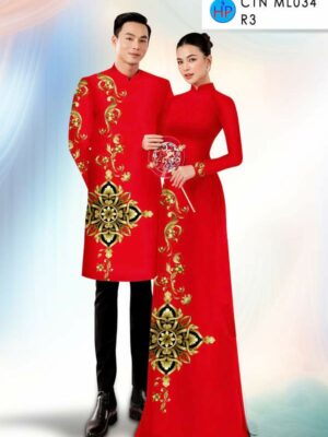 Vải Áo Dài Cặp Đôi Hoa Văn AD CTN ML034