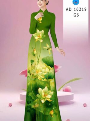 Vải Áo Dài Hoa Sen AD 16219