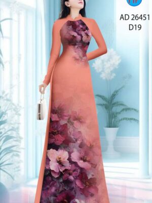 Vải Áo Dài Hoa In 3D AD 26451