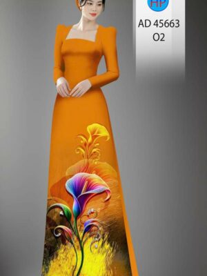 Vải Áo Dài Hoa In 3D AD 45663