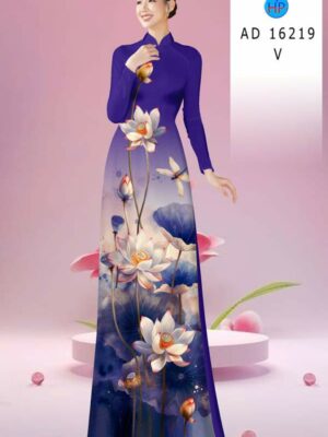 Vải Áo Dài Hoa Sen AD 16219