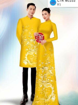 Vải Áo Dài Cặp Đôi Hoa Văn AD CTN ML0