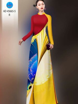 Vải Áo Dài Hoa In 3D AD 45665-5