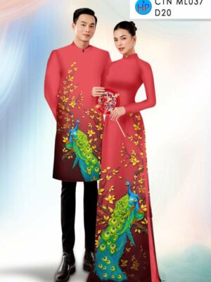 Vải Áo Dài Cặp Đôi Chim Công AD CTN ML037