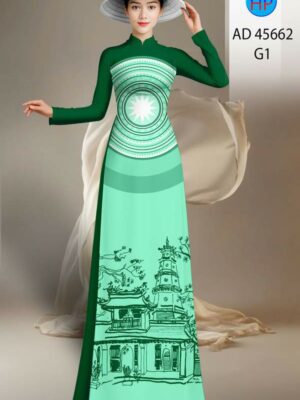 Vải Áo Dài Phong Cảnh AD 45662