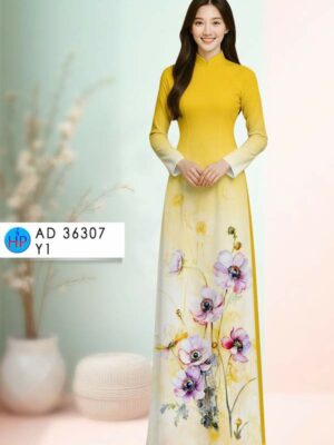 Vải Áo Dài Hoa In 3D AD 36307